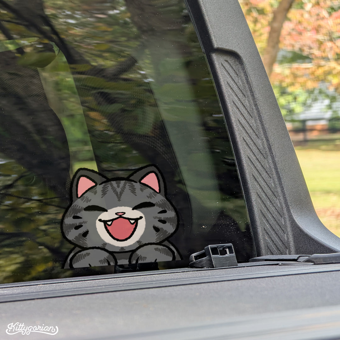 Grey Tabby Cat decal