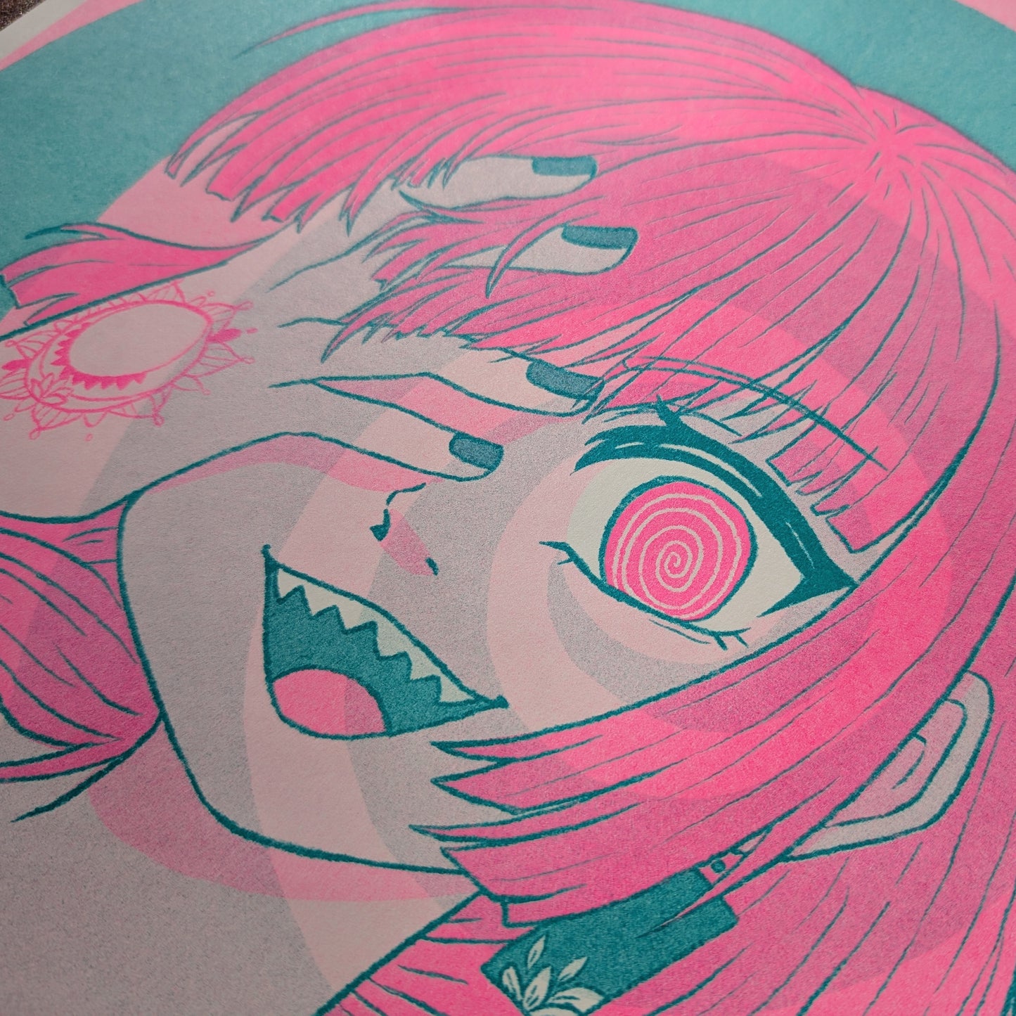 Happiness Spiral! Risograph print ||  Bocchi the Rock!