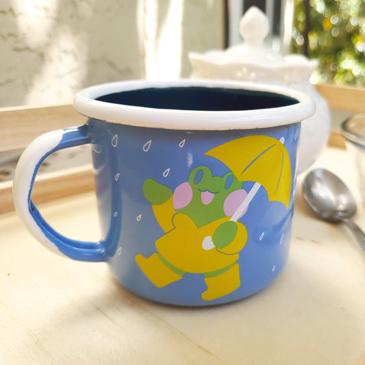 Rainy Day enamel mug || Rani the Froggie