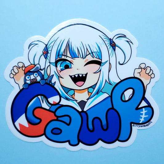 あ! 🔱Gawr Gura vinyl sticker || Hololive