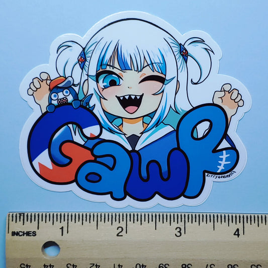あ! 🔱Gawr Gura vinyl sticker || Hololive