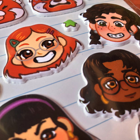 Transforming Crimson puffy sticker sheet || Turning Red