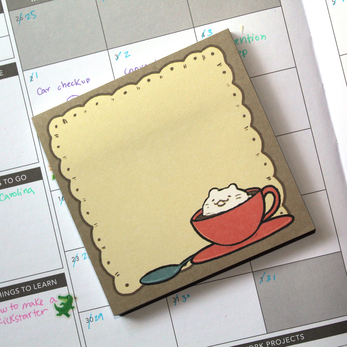 Biscuit Capuccino sticky note || Toe Bean Cafe