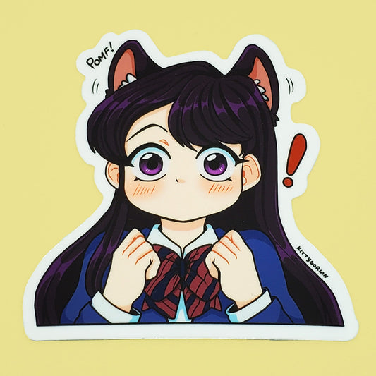 Kitty Komi vinyl sticker ||  Komi Can't Communicate