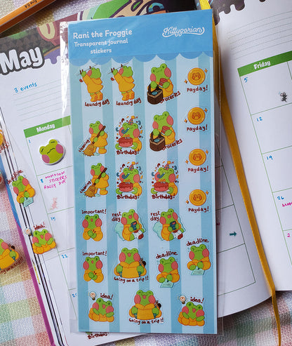 Rani Transparent journal stickers || Rani the Froggie