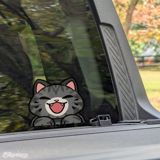 Grey Tabby Cat decal