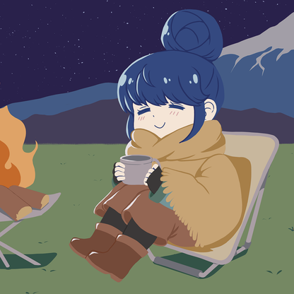 Comfy Camping landscape print || Yuru Camp