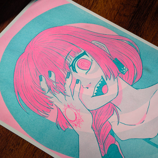 Happiness Spiral! Risograph print ||  Bocchi the Rock!