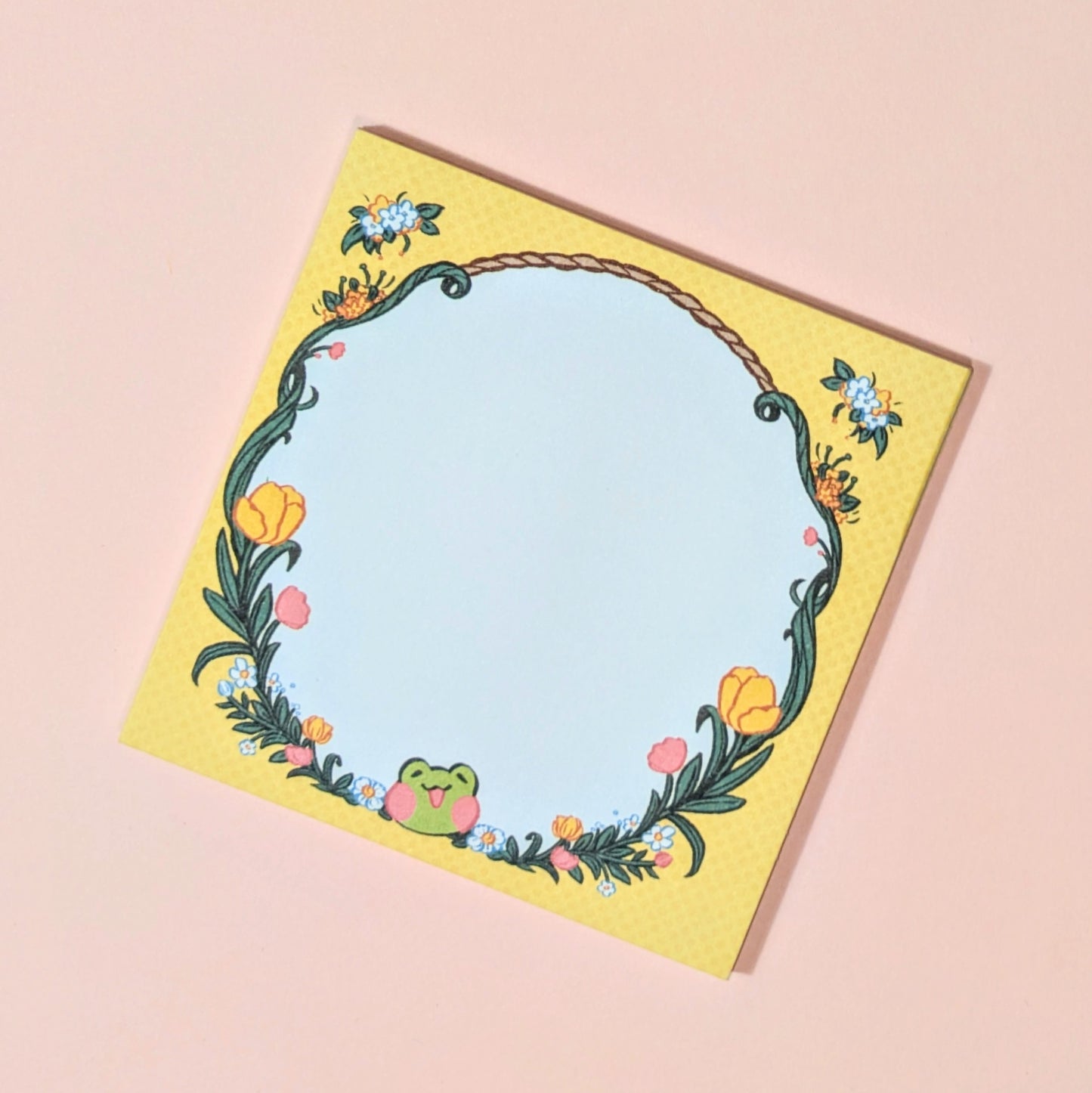 Rani Floral Wreath sticky note || Rani the Froggie
