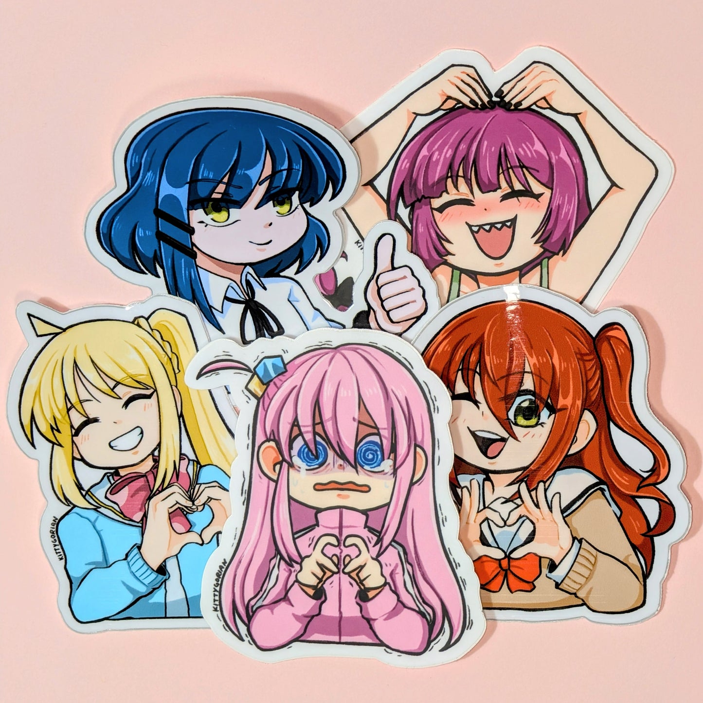 Kessoku Band (and a Drunkie) vinyl sticker set || Bocchi the Rock!