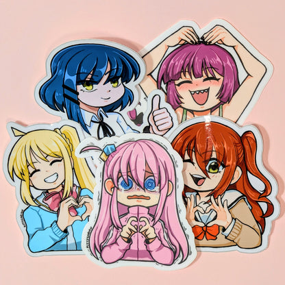 Kessoku Band (and a Drunkie) vinyl sticker set || Bocchi the Rock!