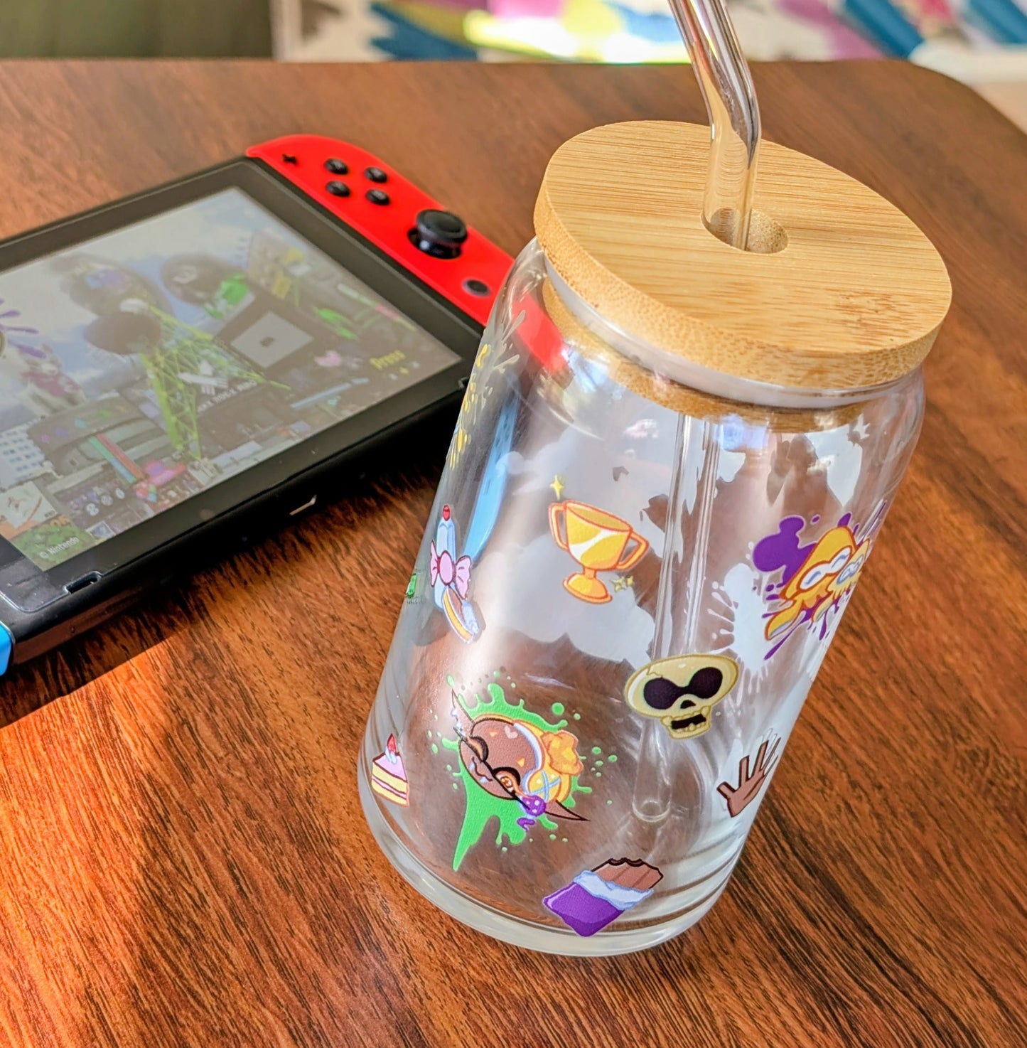 Frye Splatfest glass cup || Splatoon 3