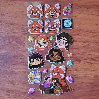 Transforming Crimson puffy sticker sheet || Turning Red