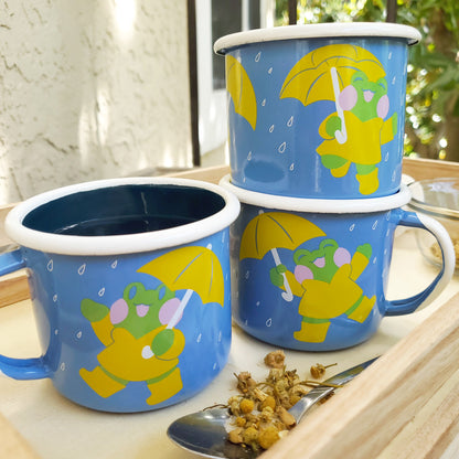 Rainy Day enamel mug || Rani the Froggie