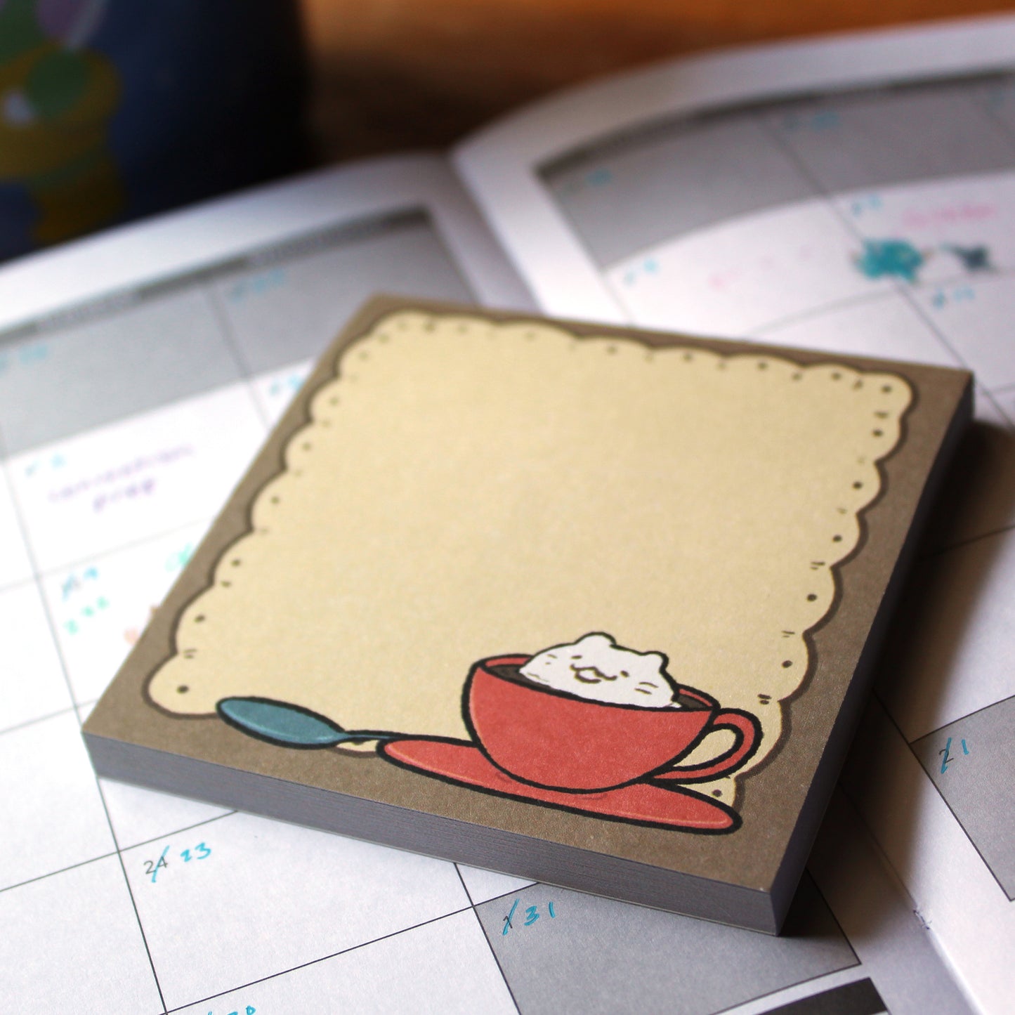 Toe Bean Cafe's Biscuit Capuccino 3in. Sticky Note
