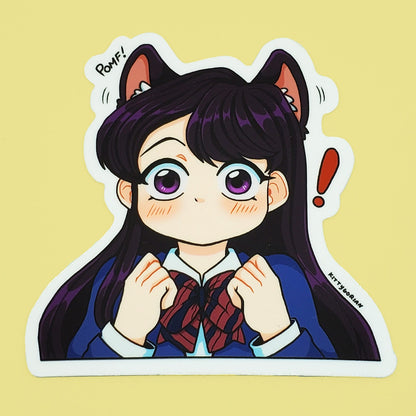 Kitty Komi vinyl sticker ||  Komi Can't Communicate