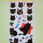 Galileo puffy sticker sheet | 3D sticker | Black Cat | Planner, Journal decoration | Kittygorian